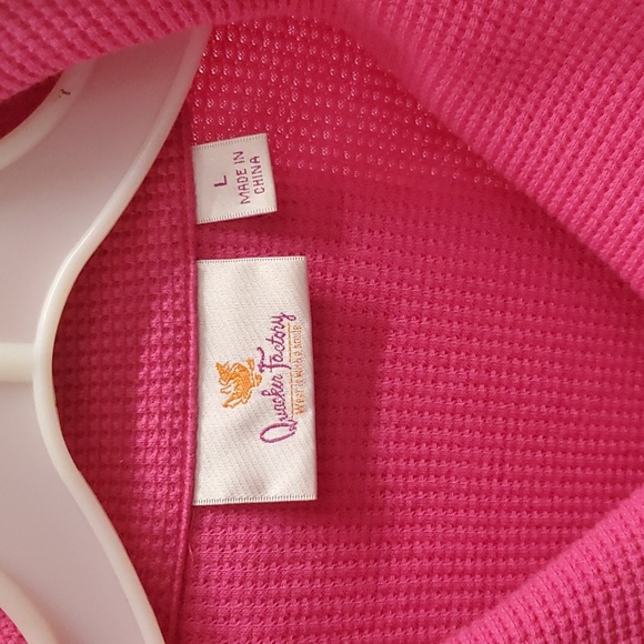 New Quaker Factory Pink Jeweled Bling Shirt Jacket size L Bling Button Up - Picture 3 of 6